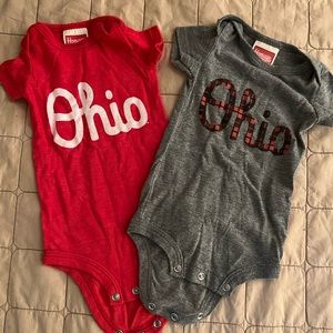 Homage script Ohio onesie bundle, 0-3 months